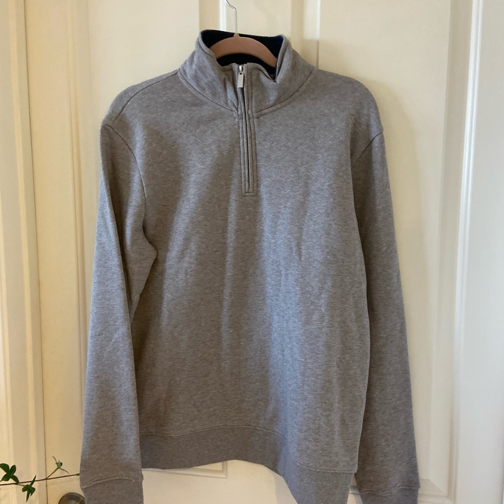 SAKS FIFTH AVENUE Men Medium Gray Sweatshirt Zip Up - Picture 3 of 7